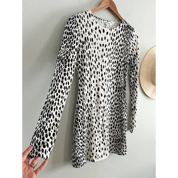 Reformation‎ | Kenmare Long Sleeve Knit Minidress In Cheetah | Sz S - Image 3