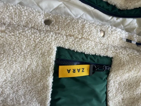 Zara White Sherpa Jacket - Image 3