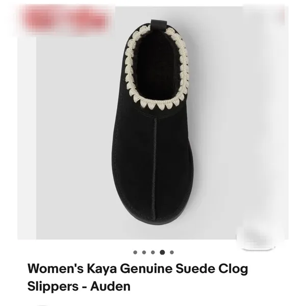 Target Auden Kaya Black Genuine Suede Clog Slippers Whipstitch Trim Women Size 9 - Image 7