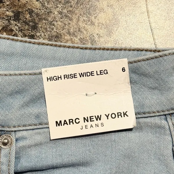 NWT Marc New York Jeans Wide Leg High Rise Y2K Embellished Bling Retro Blue 6 - Image 4