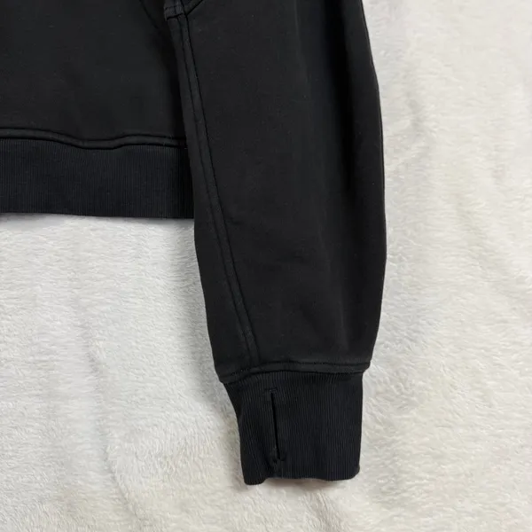 Lululemon M/L Scuba Oversized 1/2 Zip Black Hoodie Cropped Pullover Athleisure - Image 6