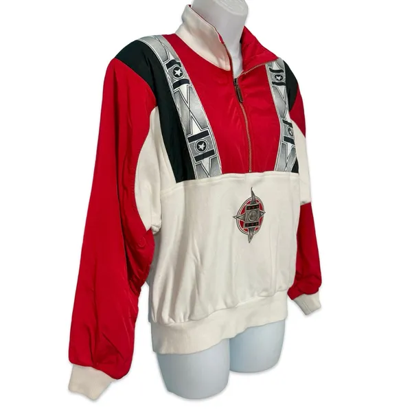 Vintage 80s 90s Head Red White Black Ski Windbreaker Women's Sweatshirt size S - Image 8