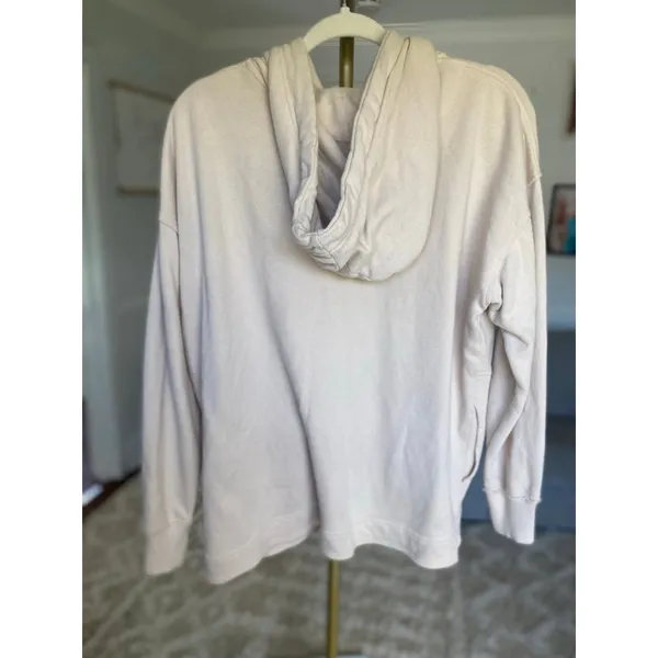Aerie Cotton Pullover Hoodie Buttery Soft Beige Cozy Relaxed Autumn Minimal Boho - Image 3