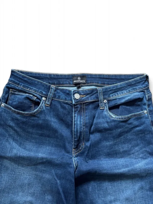 Prosperity Denim Wide Leg Dark Blue Women's Jeans Size 31” Raw Hem Stretchy - Image 3