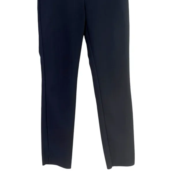 Zara Straight Leg Mid Rise Dress Trousers Striped Back Waist S Dark Navy Blue - Image 4