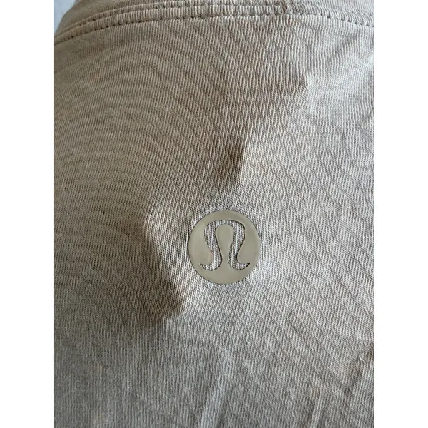 Lululemon Cates Tee Tan Beige Cropped Short Sleeve Pima Cotton‎ Shirt Womens 2 - Image 3