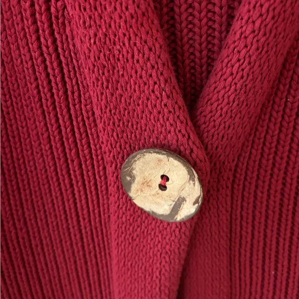 Keren Hart Chunky‎ Women’s Sweater. Red. 100% cotton. Medium. - Image 3