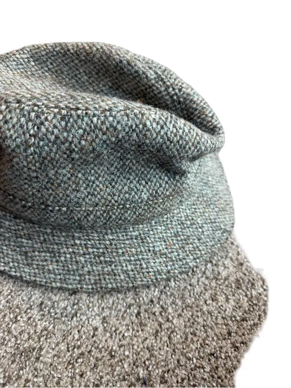 Britches Heather Gray Green Wool Bucket Hat Herringbone Tweed Rain Large Women's - Image 4