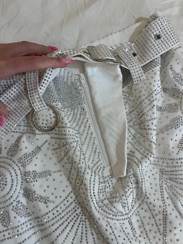 White Sparkly Skirt Size M - Image 3