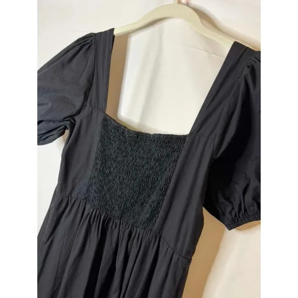 ASTR the Label Poplin Puff Sleeve Tiered Midi Dress Black sz. medium - Image 6