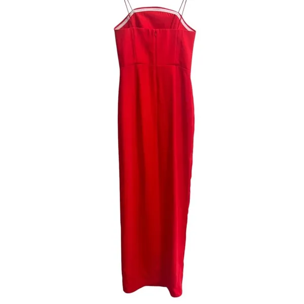 Amanda Uprichard X Revolve Wolfe Maxi Gown In Crimson Red Rosettes - Image 9