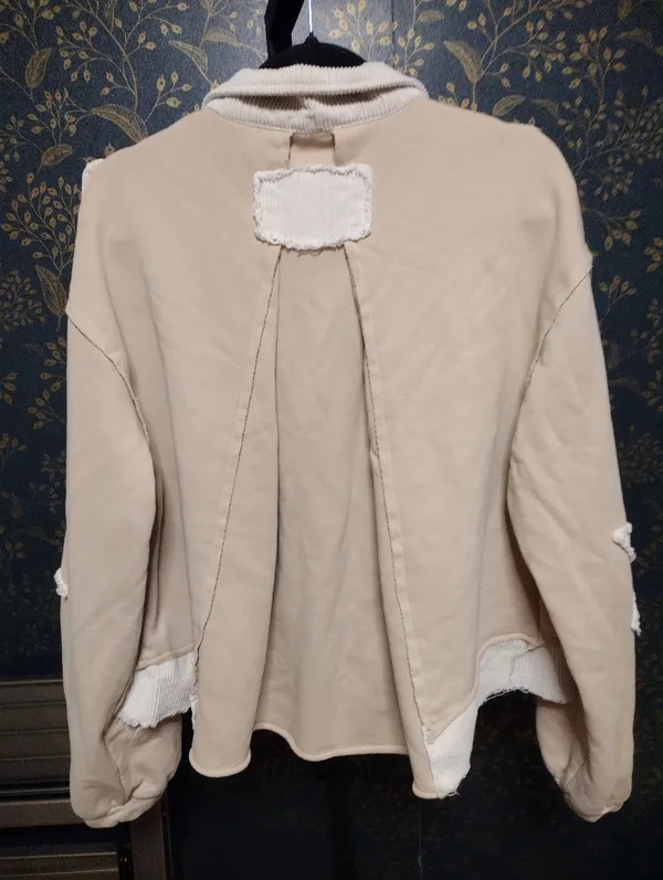 POL Oversized Starlight Glow Utility Jacket with Cream Corduroy Trim - Image 4