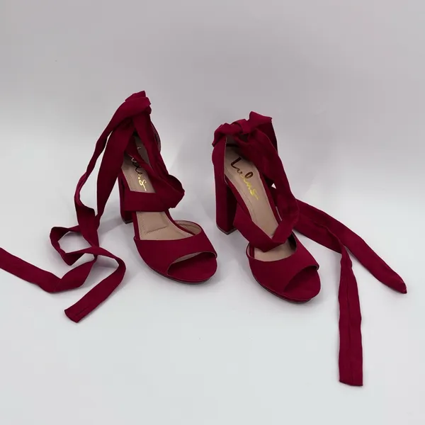 Lulu's Bold Red Strappy Heels - Image 3