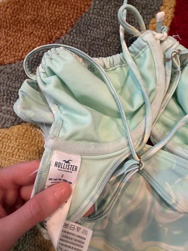 Hollister Co. Two Piece Bikini Set Swim Underwire Pastel Marble Print Swirl S - Image 5