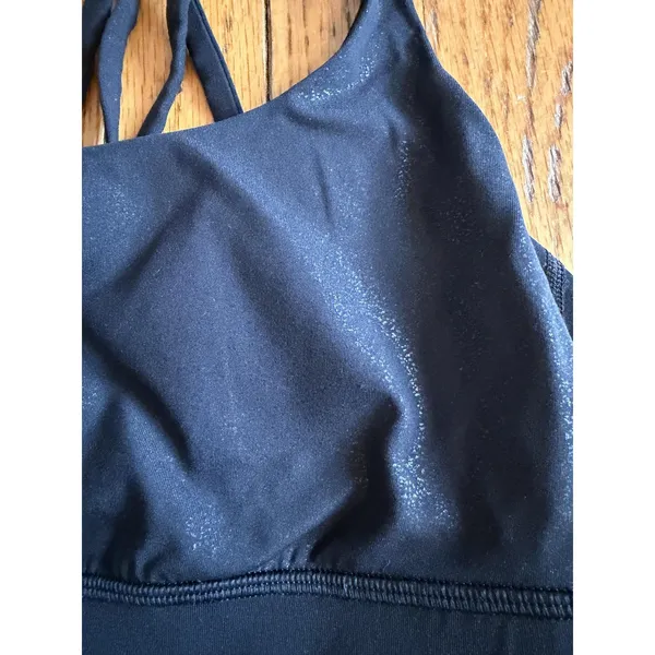 Lululemon Sports Bra Womens 6 Black Strappy Crossback Yoga Activewear Top - Image 2