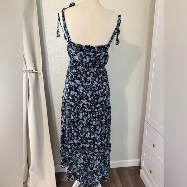 By The River Blue Floral Tie-Shoulder Maxi Dress, Size‎ S - Image 6