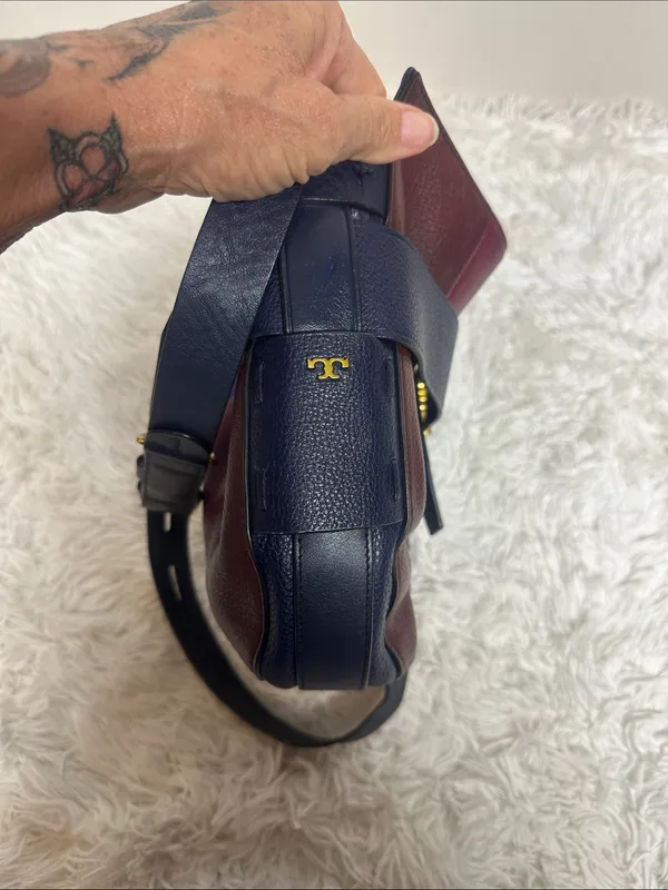 TORY BURCH Gemini Link Striped Multi Belted Hobo Cross Body Bag - Image 3