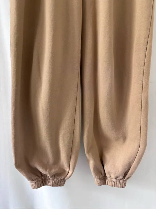 THE BAR Sweatpants Women’s Size M Brown Joggers 100% Cotton Made in USA - Image 3