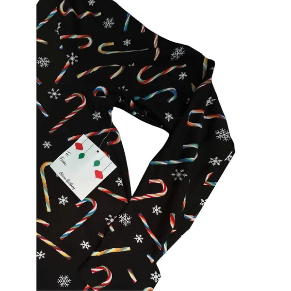 Allison Brittney Long Sleeve Womens Black Multi Christmas Print‎ Festive Holiday - Image 7