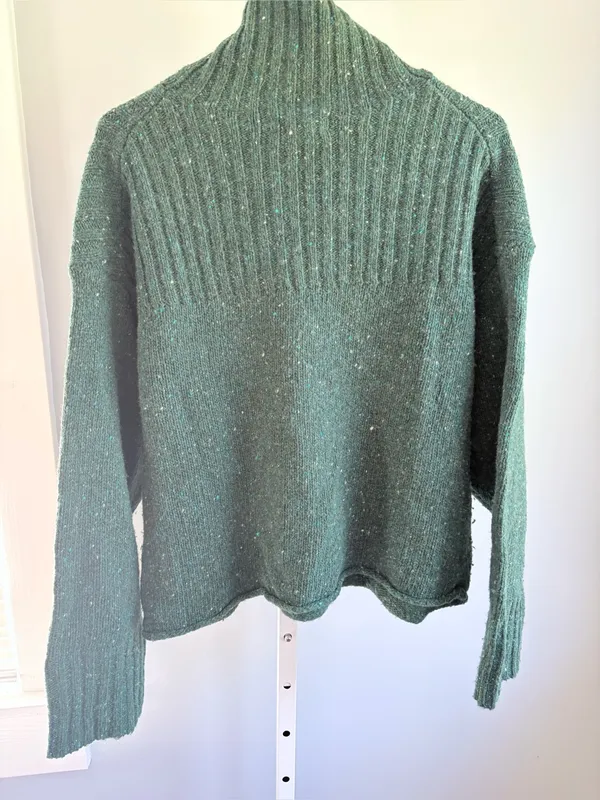 J. Crew Ribbed Turtleneck Donegal Wool Blend Sweater Forest S - Image 8
