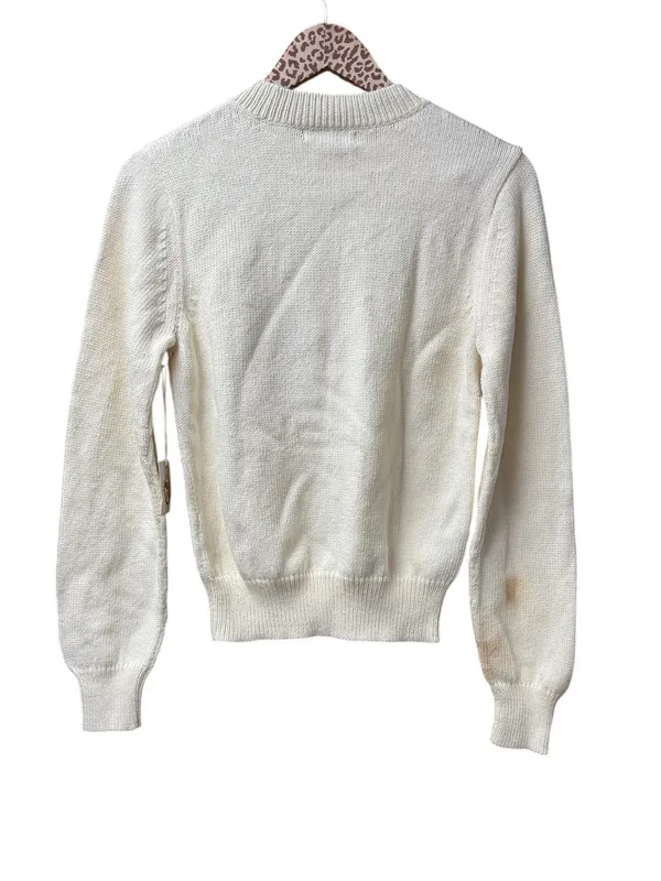 Lingua Franca Whoopsie Daisy Knit Pullover Crewneck Sweater Beige Small READ - Image 4