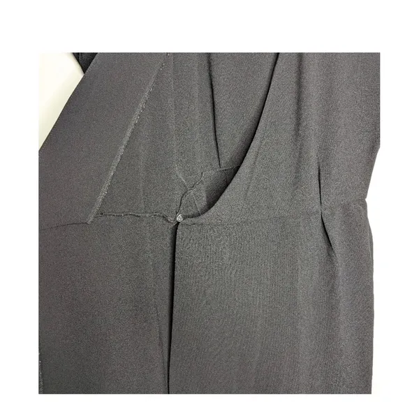 Bobeau Black Wrap Dress Short Sleeve V-Neck Side Tie‎ Small Office Chic Classic - Image 4