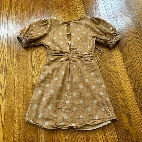 Linen Polka Dot Dress - Image 3