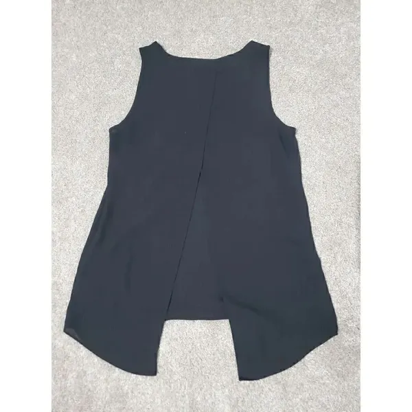 Express Women's Chiffon Split Back Tank Top Camisole Shirt Black Size S - Image 2