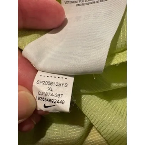 NIKE AIR Full Zip Running Windbreaker‎ Jacket XL Neon Yellow Green Athletic Y2K - Image 8