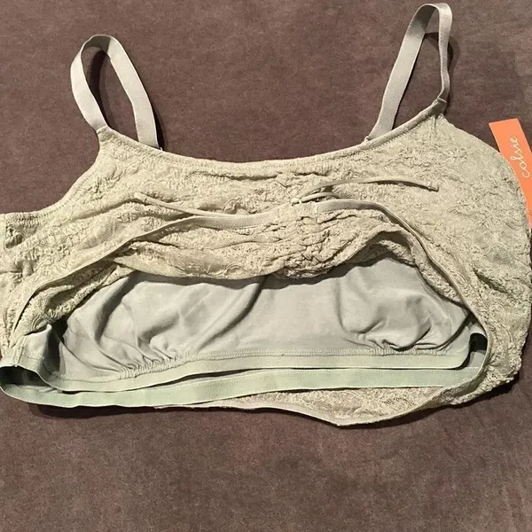 Women’s Colsie Lace Green Bralette Crop Top with Adjustable Straps Size 2X NWT - Image 6