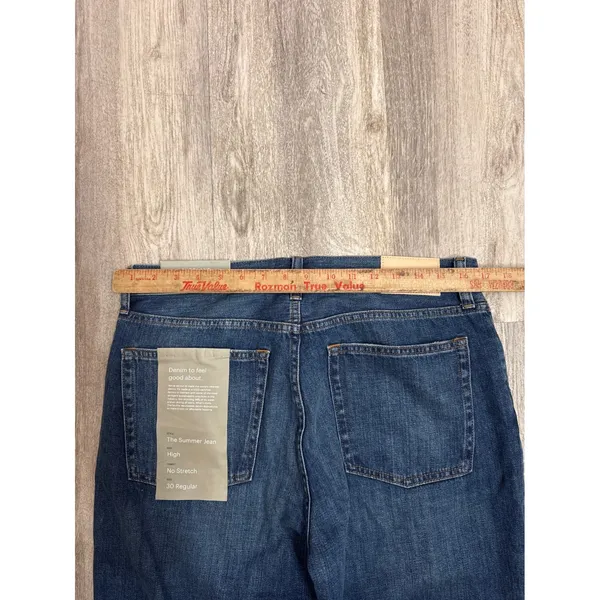 Everlane The Summer Jean High Rise Straight Distressed Organic Blue 30 Regular - Image 7