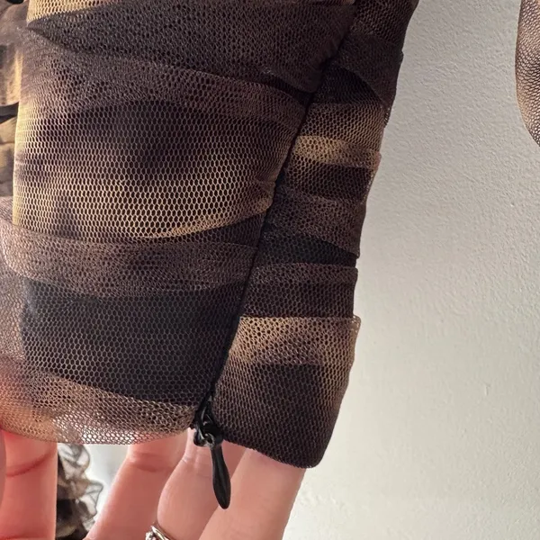 Zara Corsetry Pattern Tulle Crop‎ Top Woman's Long Sleeve - Image 5