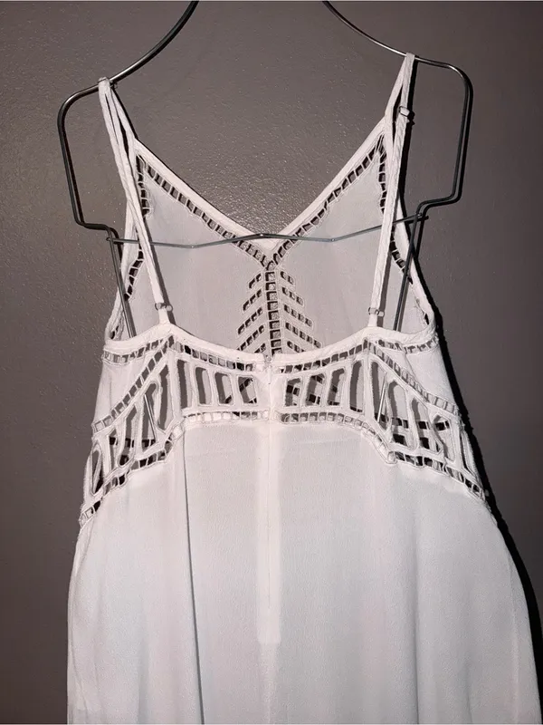 Lulus White Crochet Lace Cover Up Dress Small Beach Resort Vacation - Image 5