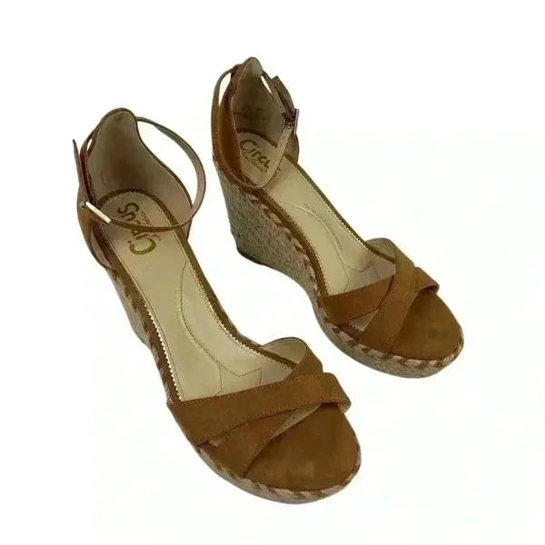 Circus by Sam Edelman Espadrille Sandals Brown Criss-Cross‎ Ankle Size 8.5 - Image 7