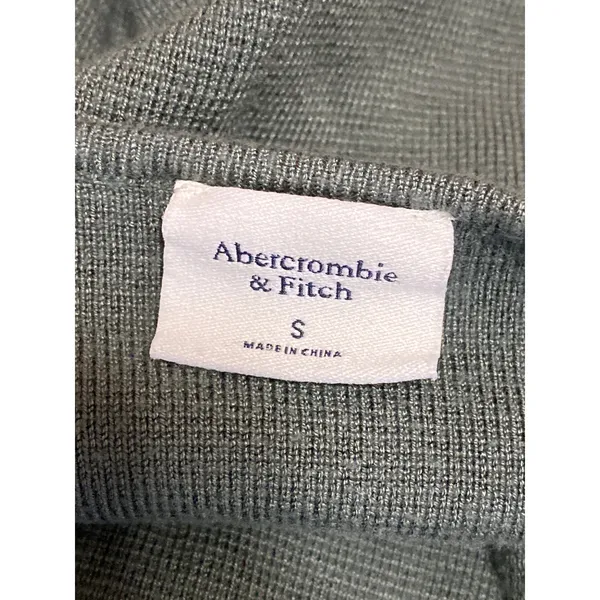 Abercrombie & Fitch Womens Green Knit Square Neck Long Sleeve Crop Sweater Top S - Image 3