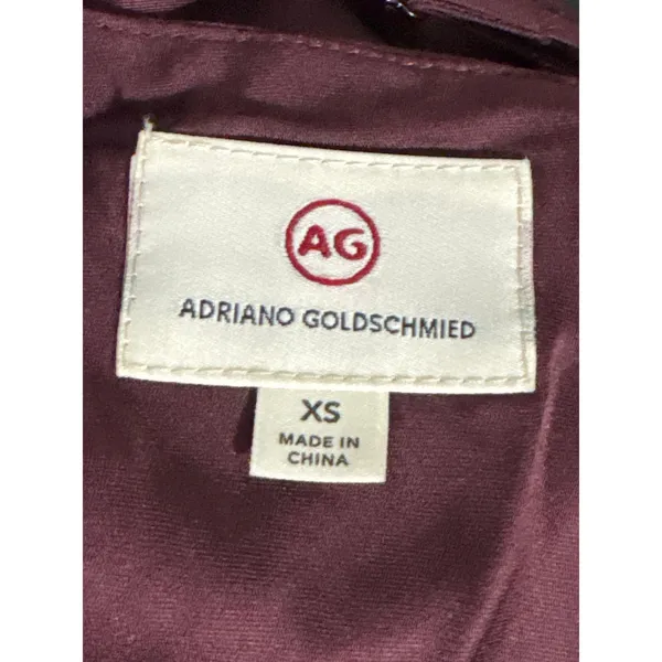 AG Adriano Goldschmied Scarlet Slip Dress XS Burgundy Cross Back Asymmetrical - Image 9