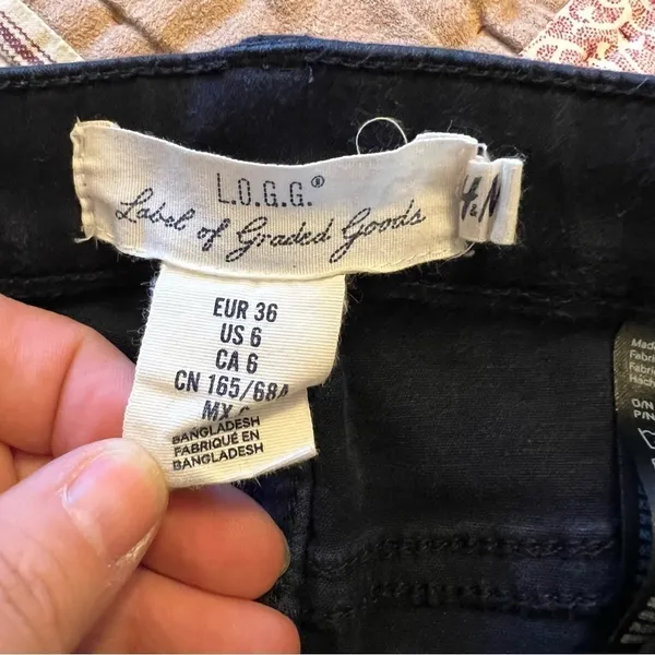 L.O.G.G. H&M Women's‎ Size 6 Skinny Chino Pant Navy Blue Stretch Cotton - Image 12