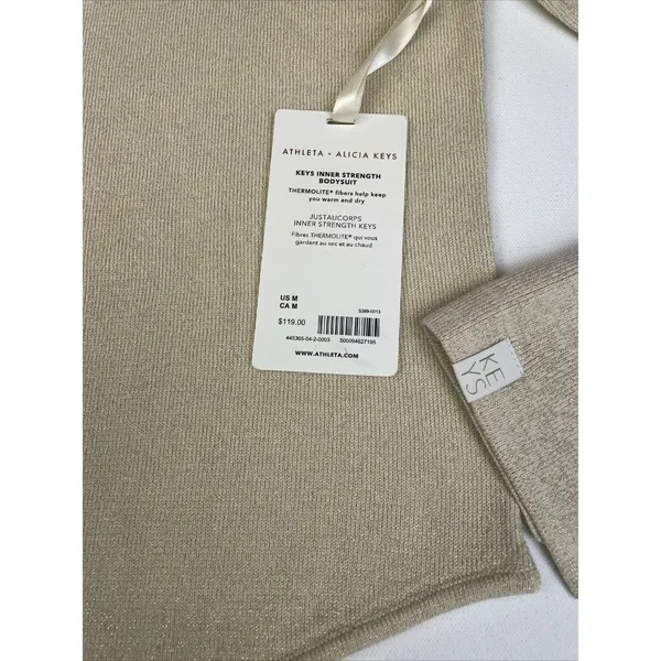 Athleta M Alicia Keys Inner Strength Merino Wool Bodysuit Chantilly Cream Medium - Image 12