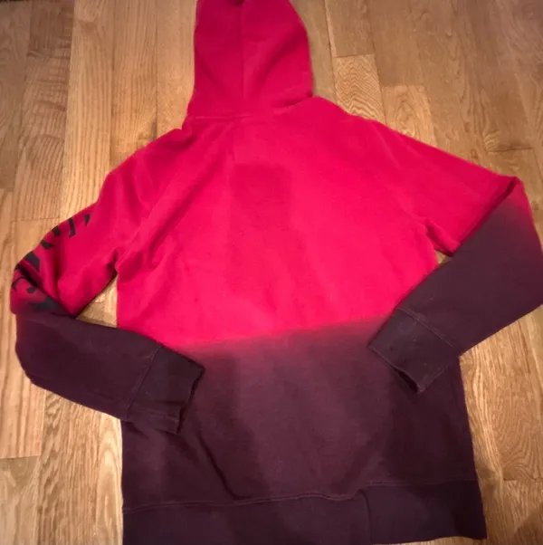 Hollister California logo graphic kangaroo ombre burgundy oversized hoodie M - Image 18