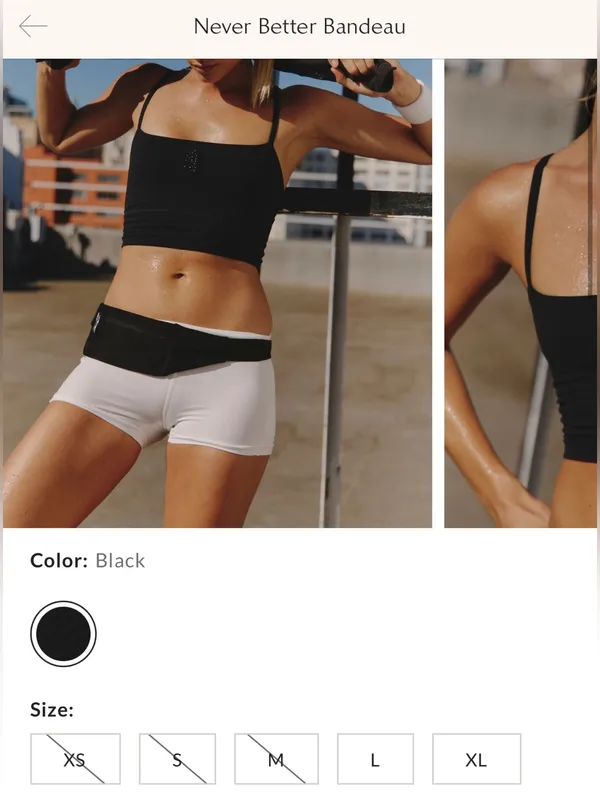 NWT Free People FP Movement Never Better Bandeau - Black - XS - Image 8