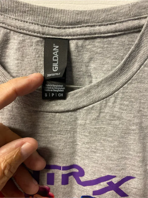 Gildan Gray Short Sleeve Tee with Purple Birthday Graphic - Image 3