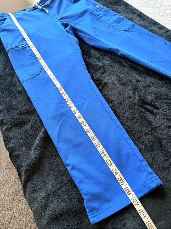 Figs blue Technical Collection pull up pants, elastic waist, pockets, ankle, M/P - Image 7