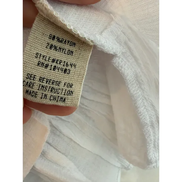 Moon River White Square Neck Ruffle Peplum Blouse Tiered Bell Sleeve Top KR1644 - Image 3