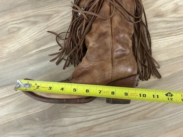 Corral Ladies 7.5 Brown & Multicolor Crystal Fringe Snip Toe Boots C2910 - Image 10