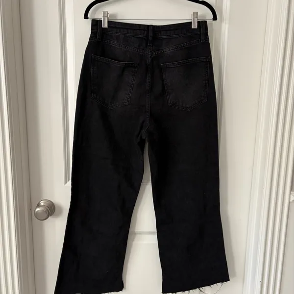 Forever 21 Black Women's Crop Wide Leg Jeans - Image 2
