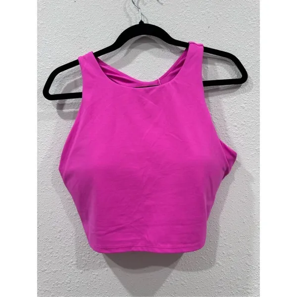CRZ YOGA Butterluxe Racerback High Neck Longline‎ Sports Bras pink size xl - Image 2