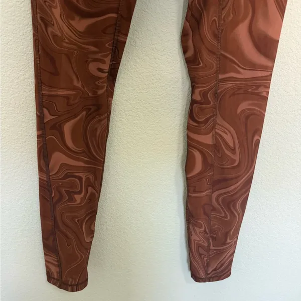 House of CB Violet Cocoa Swirl Brown Mesh Leggings High Rise Large - Image 6