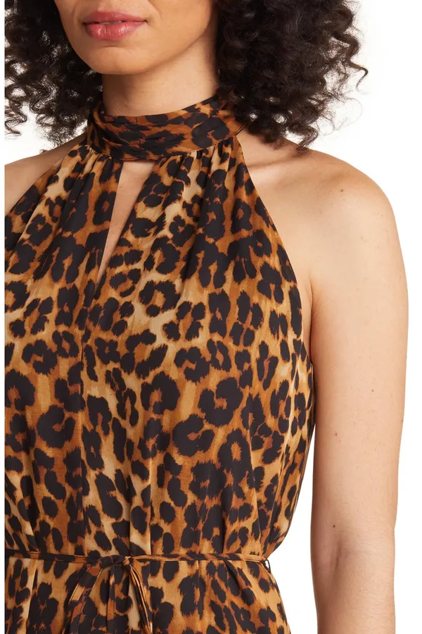 Sam Edelman Leopard Print High Neck Sleeveless Dress - Image 2