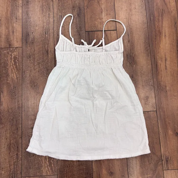 Aerie Cotton Lightweight Raw Hem White Women's Size Small Summer Dress Beach - Image 6