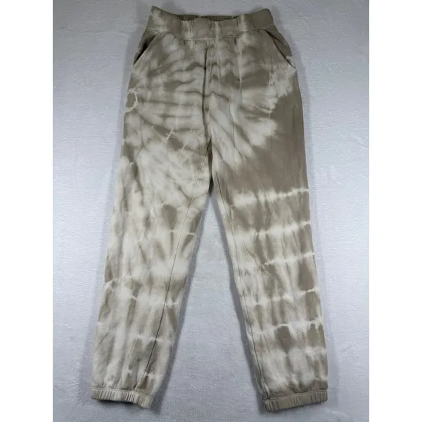 Z Supply Tie Dye Joggers Tan White‎ Elastic Waist Sweatpants ZP211260S Small - Image 2